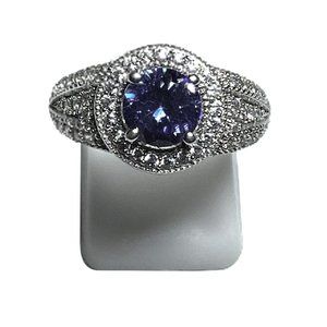 Synthetic Diamond & Tanzanite Ring - BRAND NEW - Size 7